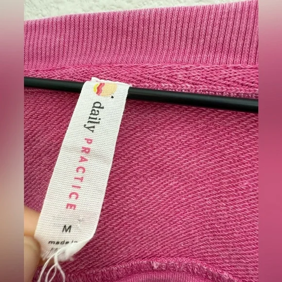 Anthropologie Daily Practice Long Sleeve Batwing Sweatshirt Dress Pink Medium - Picture 5 of 10